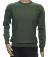 Swetry męskie - Strokers Klasyczny Sweter Męski Ze Wzorem Tłoczonym L Zielony Khaki - miniaturka - grafika 1