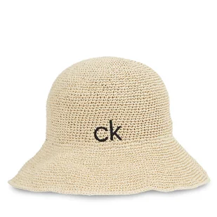 Kapelusz Calvin Klein Wide Brim Straw Bucket Hat K60K612914 Beżowy - Czapki damskie - miniaturka - grafika 1