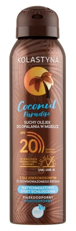 Kolastyna COCONUT PARADISE Suchy Olejek Do Opalania SPF20 150ml - Ceny i  opinie na Skapiec.pl