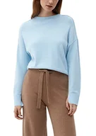 Swetry damskie - s.Oliver Damski sweter z rozciętym obszyciem rękawów, niebieski, 34 - miniaturka - grafika 1