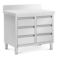 Meble gastronomiczne - Royal Catering Szafka ze stali nierdzewnej 100 x 60 cm 72 kg 6 szuflad rant - miniaturka - grafika 1