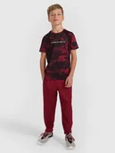 Spodnie i spodenki dla chłopców - 4F Spodnie sportowe szybkoschnące joggery chłopięce - burgundowe 158/164 (12-14 lat) - miniaturka - grafika 1