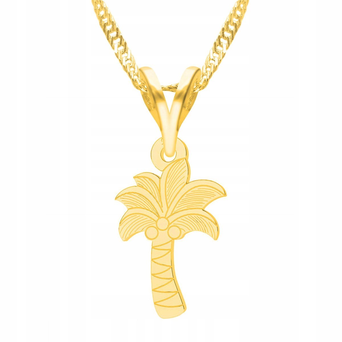 Złoty Naszyjnik Palma Drzewo Drzewko Liść Listek Palmy SREBRO 925