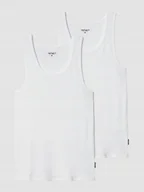 Koszulki męskie - TANKTOP Zestaw 2 SZTUKI T-Shirt BEZRĘKAWNIK MĘSKI BIAŁY Carhartt WIP L - miniaturka - grafika 1