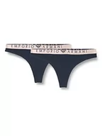 Majtki damskie - Emporio Armani Stringi damskie, 2 sztuki, morski, XL - miniaturka - grafika 1