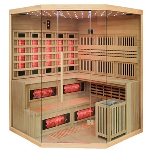 Sauna Combo na podczerwień + fińska 6 osobowa 200x200 cm Moss2 8KW - Sauny - miniaturka - grafika 1