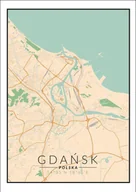 Plakaty - Plakat, Gdańsk mapa kolorowa, 40x50 cm - miniaturka - grafika 1