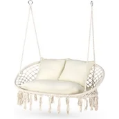 Huśtawki - Huśtawka wisząca podwójna Boho z poduszkami Outtec - miniaturka - grafika 1