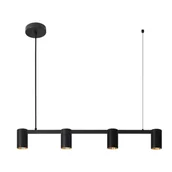 Lampy sufitowe - Zawieszana lampa nad wyspę Mirabel 326171 Polux tubki czarna złota - miniaturka - grafika 1