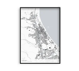 Sopot - mapa miasta plakat z mapą Sopotu - Obrazy i zdjęcia na płótnie - miniaturka - grafika 1