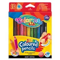 Colorino Kredki ołówkowe trójkątne Jumbo krótkie 10 kolorów Patio - Przybory szkolne - miniaturka - grafika 1
