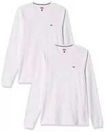 Koszulki i topy damskie - Tommy Jeans Topy z dzianiny L/S, Srebrny szary Htr/granatowy (Twilight Navy), M - miniaturka - grafika 1