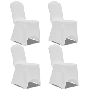 vidaXL 130342 Elastyczne pokrowce na krzesło białe 4 szt. - Pokrowce na meble - miniaturka - grafika 1