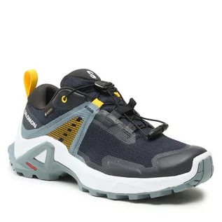 Buty dla chłopców - Trekkingi Salomon X Raise GORE-TEX L47071300 Night Sky/China Blue/Lemon - grafika 1