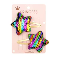 Ozdoby do włosów - Spinki do Włosów Kolorowe Zestaw 2 Sztuki Gwiazdki Błyszczące dla Dzieci - miniaturka - grafika 1