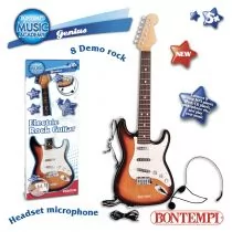 Bontempi Bontempi Bontempi241310 gitara elektryczna z zestawem słuchawkowym mikro z Conn.Mp3, wiele kolorów Bontempi241310 - Instrumenty smyczkowe - miniaturka - grafika 1