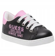 Buty dla dziewczynek - Guess Czarne Sportowe Buty Dziecięce Ze Sznurowadłami 21 Gpb - miniaturka - grafika 1