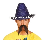 Dodatki do strojów karnawałowych - Guirca Kapelusz "Mini Sombrero", niebieski, GUIRCA, 33 cm GU13630 - miniaturka - grafika 1