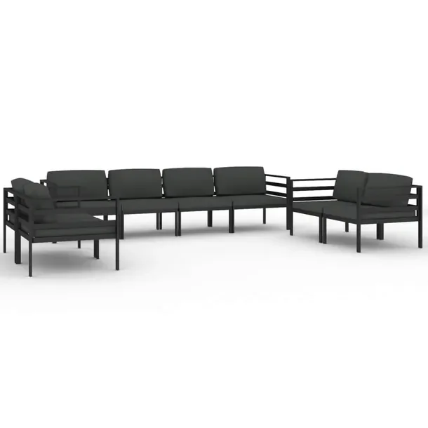 Modułowy zestaw wypoczynkowy do ogrodu antracytowy, aluminiowy 70x70x64,5
