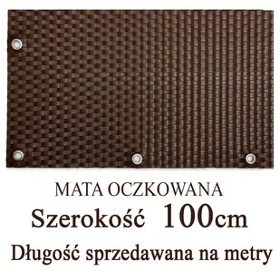 Mata,osłona balkonowa OCZKOWANA z technorattanu, kolor brąz-orzech, szerokość 1 m - Parawany - miniaturka - grafika 1