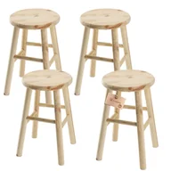 Taborety i hokery - Taboret drewniany okrągły 28 x 45 cm, 4 szt. - miniaturka - grafika 1