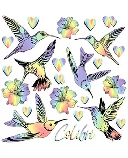 Naplamki tęczowe kolibry mały arkusz - Pasmanteria - miniaturka - grafika 1