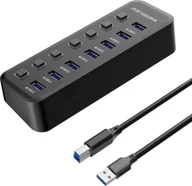 Huby USB - Koncentrator PREMIUMCORD USB 3.2, 7-portowy z wyłączeniem portu, 5G SuperSpeed, czarny - miniaturka - grafika 1
