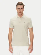 Koszulki męskie - Tommy Hilfiger Polo MW0MW33140 Beżowy Regular Fit - miniaturka - grafika 1