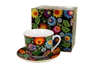 Filiżanki - Filiżanka do kawy i herbaty porcelanowa ze spodkiem DUO ETNIC 470 ml - miniaturka - grafika 1
