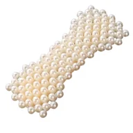 Ozdoby do włosów - Spinka do Włosów Biała z Ozdobnymi Perłami Subtelna Wsuwka Lekka Efektowna - miniaturka - grafika 1