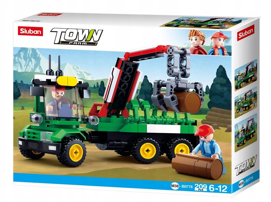 KLOCKI SLUBAN TRAKTOR MASZYNA FARMA GOSPODARSTWO POJAZD M38-B0778 CIĄGNIK FARM KOMPATYBILNE Z LEGO COBI 209 EL.