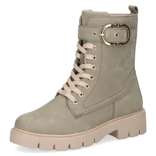 CAPRICE Damskie sztyblety Lace Boot Flat 9-25211-43, khaki nubuc, 38 EU - Botki damskie - miniaturka - grafika 1