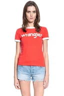 Koszulki i topy damskie - DAMSKI T-SHIRT WRANGLER SS RINGER TEE BITTERSWEET RED W7Z3EVXBO 112132167 - Wrangler - miniaturka - grafika 1