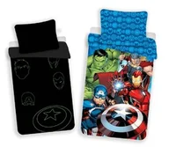 Pościel dla dzieci - Jerry Fabrics Pościel świecąca w ciemności 140x200 Avengers 7851 bawełniana poszewka 70x90 niebieska - miniaturka - grafika 1