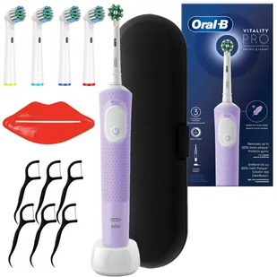 Oral-B Vitality Pro D103 Lilac Violet + końcówki zamienne + etui czarne + wykałączki + usta - Końcówki do szczoteczek elektrycznych - miniaturka - grafika 1