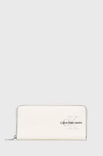 Portfele - Calvin Klein Jeans Jeans portfel damski kolor beżowy - grafika 1