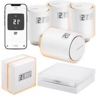 Zestaw do domu jednorodzinnego 4x Głowica + Termostat do Sterowania Kotłem + Mostek Netatmo - Systemy inteligentnych domów - miniaturka - grafika 1