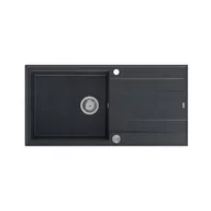 Zlewozmywaki - QUADRON Zlewozmywak EVAN 146 XL czarny, elementy stalowe, k.pneum. HCQE10050U8_BS_P2O0 - miniaturka - grafika 1