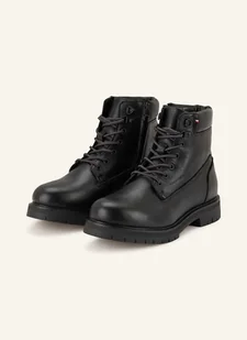 Tommy Hilfiger Botki Sznurowane schwarz - Botki damskie - miniaturka - grafika 1
