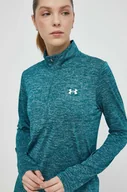 Bluzy damskie - Under Armour bluza treningowa Tech 1 kolor zielony wzorzysta - miniaturka - grafika 1