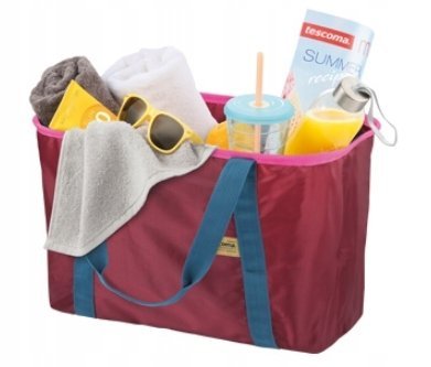 TESCOMA Składany koszyk na zakupy Click SHOP burgundowy