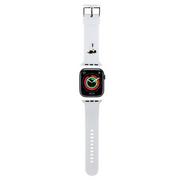 Akcesoria do smartwatchy - Karl Lagerfeld Pasek KLAWMSLKNH Apple Watch 38/40/41mm biały/white strap 3D Rubber Karl Head - miniaturka - grafika 1