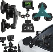 Akcesoria do drona - SunnyLife MOCNY UCHWYT DO KAMER SPORTOWYCH TRÓJRAMIENNY NA SZYBĘ KAROSERIĘ Z MOCOWANIEM 1/4 I 3/8' CALA DSLR - miniaturka - grafika 1