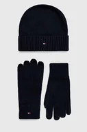 Czapki męskie - Tommy Hilfiger czapka i rękawiczki kolor granatowy - miniaturka - grafika 1