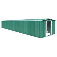 Skrzynie ogrodowe - vidaXL Szopa ogrodowa zielona 257x779x181 cm stal galwanizowana 47032 - miniaturka - grafika 1