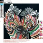 Malowanie po numerach - Mozaika diamentowa 5D KIT 30x30cm CENTRUM zebra 89626 /0452-6302-90/ PP1016-Z - miniaturka - grafika 1