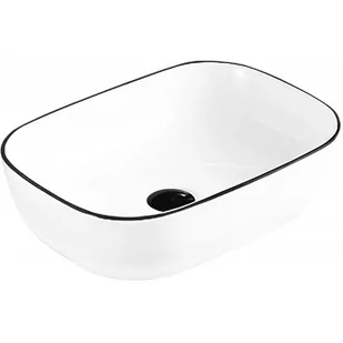 Mexen Rita umywalka nablatowa 45 x 32 cm biała/czarna - 21084507 - Umywalki - miniaturka - grafika 1
