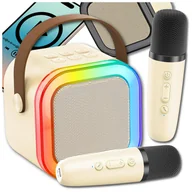 Instrumenty muzyczne dla dzieci - ZESTAW KARAOKE 2 MIKROFONY + GŁOŚNIK BEZPRZEWODOWY BLUETOOTH SUPER DŹWIĘK - miniaturka - grafika 1