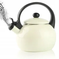 Czajniki na gaz - CZAJNIK tradycyjny EMALIOWANY KREMOWY Z GWIZDKIEM STALOWY 2,2L INDUKCJA GAZ - miniaturka - grafika 1