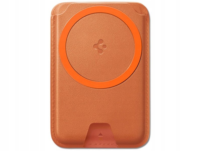 Etui portfel Spigen Valentinus Magfit+ MagSafe Pomarańczowy